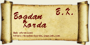 Bogdan Korda vizit kartica